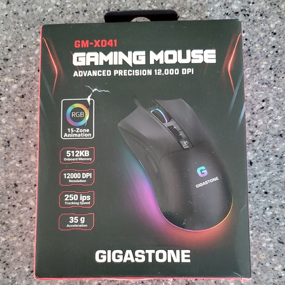 RGB Gaming Mouse - Black with 12,000 DPI